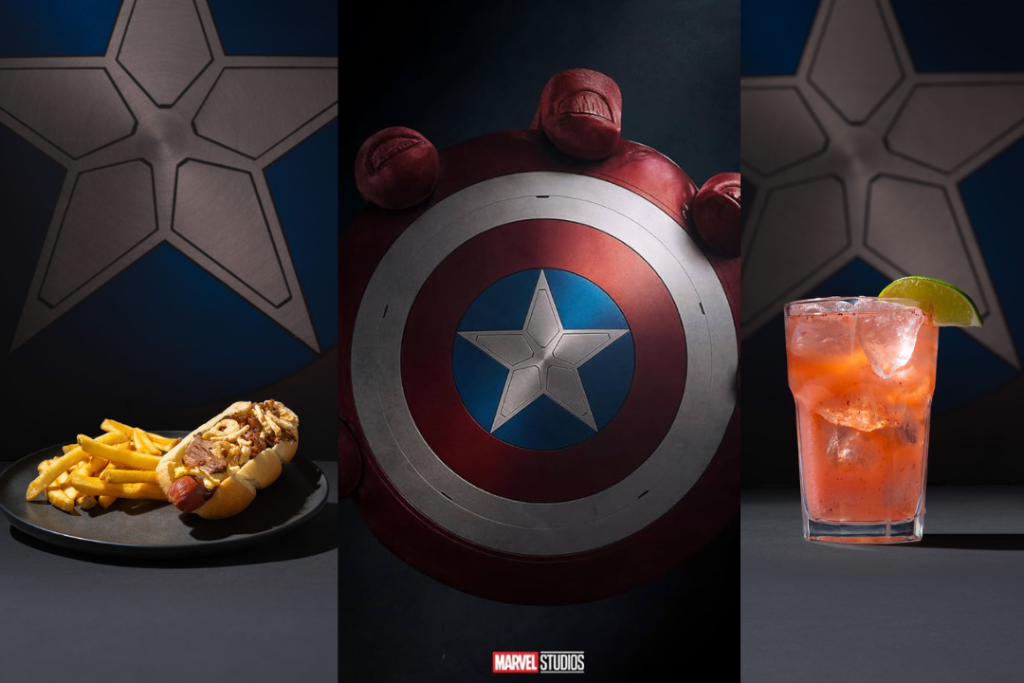 Captain America: Brave New World menu at Alamo Drafthouse